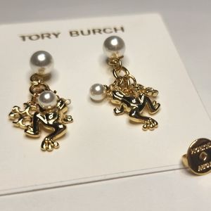Tory Burch frog and pearls dangle